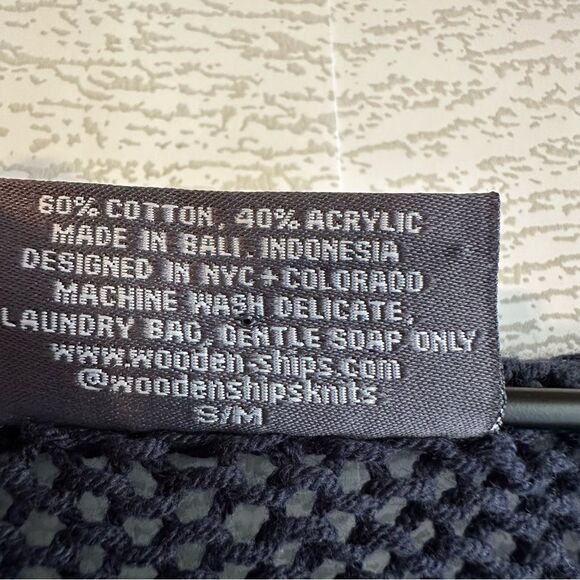 WOODEN SHIPS VACAY V-NECK COTTON SWEATER NAVY BLUE SIZE SMALL / MEDIUM - Picture 6 of 7